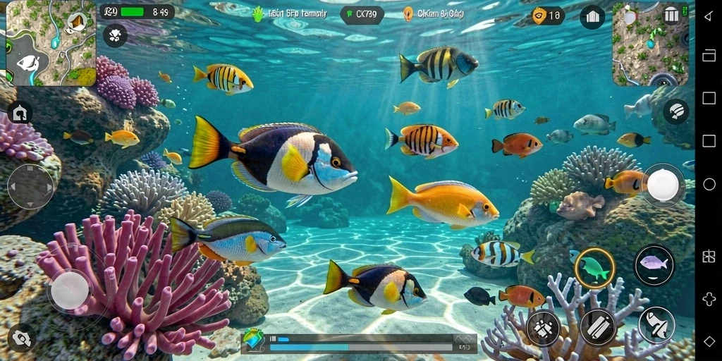 Tampilan gameplay CK789 dengan aksi menembak ikan yang seru.