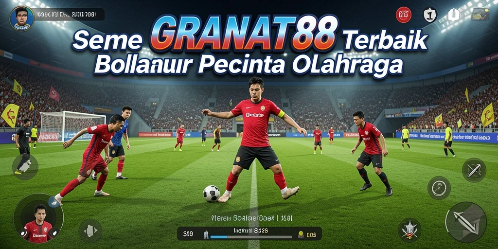 Tampilan gameplay sepak bola yang mendebarkan di GRANAT88.