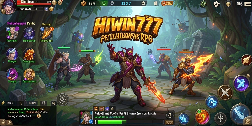Tangkapan layar HIWIN777 yang menampilkan aksi pertempuran epik.