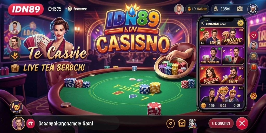 Tampilan gameplay IDN89 dalam Live Casino yang menarik dan interaktif.