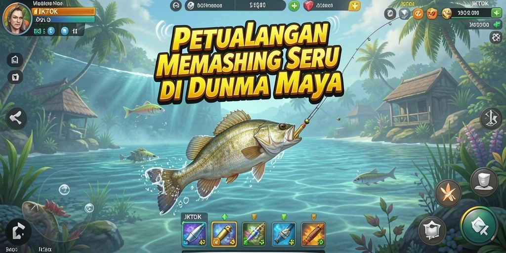 Tampilan gameplay memancing yang memukau dan realistis di JKTOK.