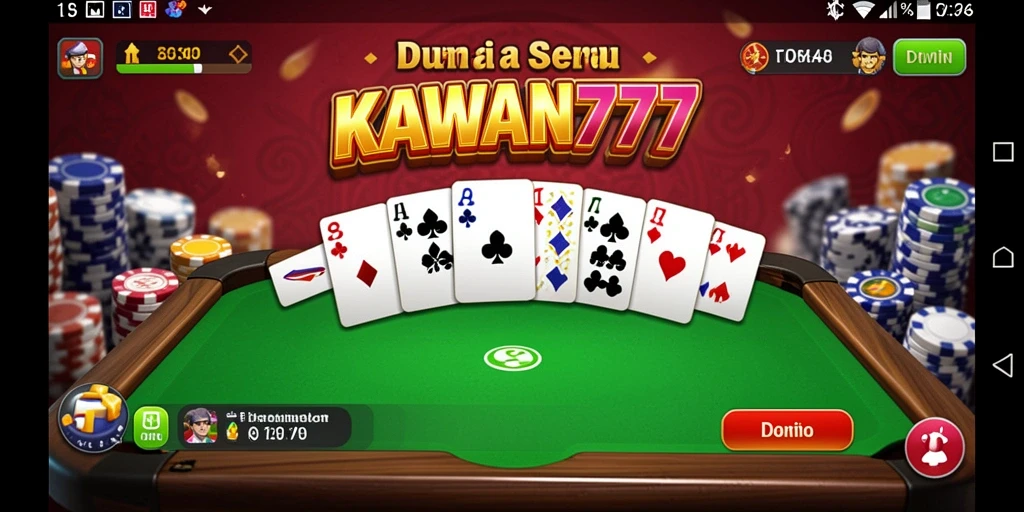 Screenshot gameplay KAWAN777 yang menampilkan aksi seru permainan domino.