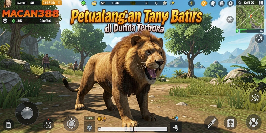 Tangkapan layar permainan MACAN388 yang menunjukkan eksplorasi dunia terbuka.