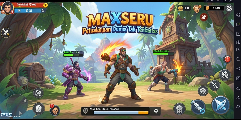 Screenshot gameplay yang menampilkan petualangan seru dalam <strong>MAXSERU</strong>