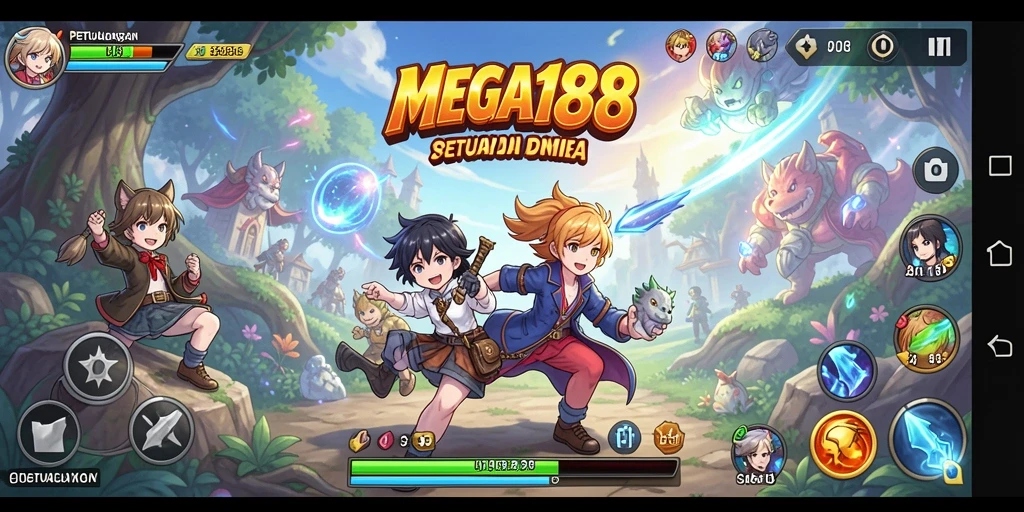 Screenshot gameplay MEGA188 dengan karakter Anime yang menarik.