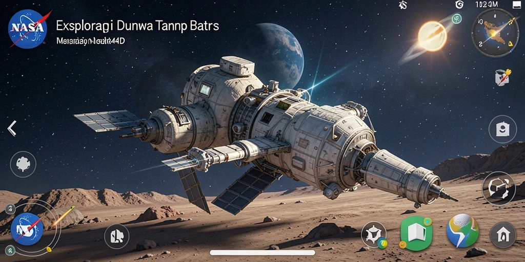 Tangkapan layar menampilkan gameplay eksploratif di dunia terbuka NASA4D.
