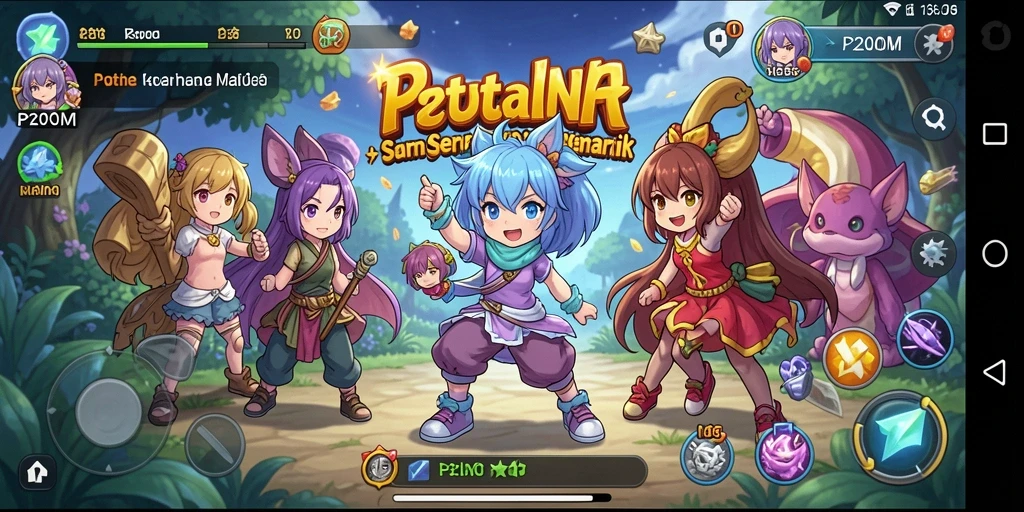 Screenshot menampilkan aksi pertarungan heroik di dunia Anime.