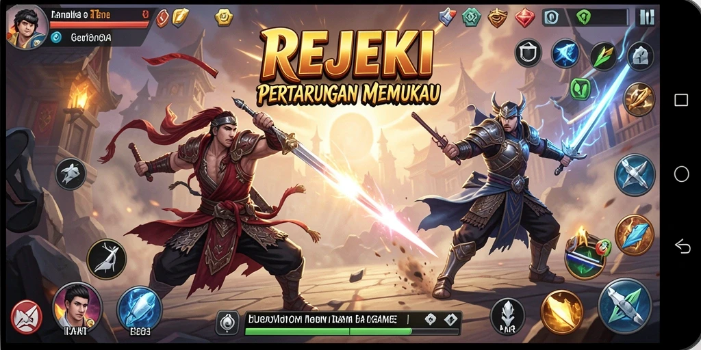 Tampilan screenshot REJEKI yang menunjukkan aksi pertarungan mendebarkan.