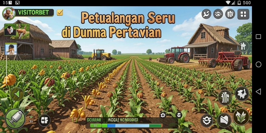 Screenshot gameplay VISITORBET menampilkan keindahan kebun yang subur.