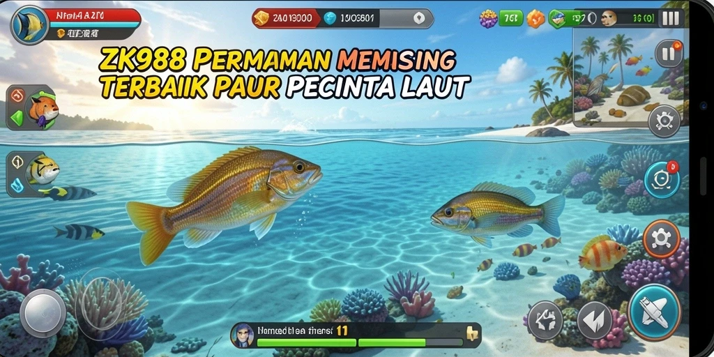 Tampilan menarik dari gameplay memancing di ZK988.